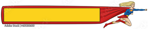 Vector: Supergirl with banner. Supergirl with banner.