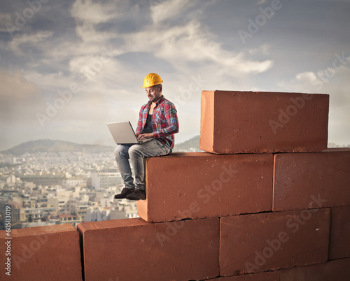 Photo: typing worker typing worker
