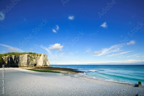 Photo: Etretat Aval cliff landmark and beach. Normandy, France. Etretat Aval cliff landmark and beach. Normandy, France.