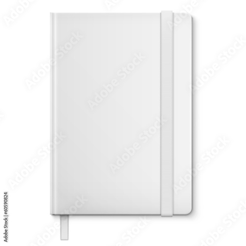 Vector: Realistic White Blank NoteBook With bookmark. Realistic White Blank NoteBook With bookmark.