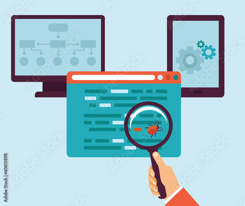 Vector: Vector flat icons - bug in the programming code Vector flat icons - bug in the programming code