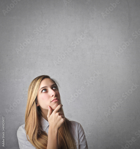 Photo: thinking woman thinking woman