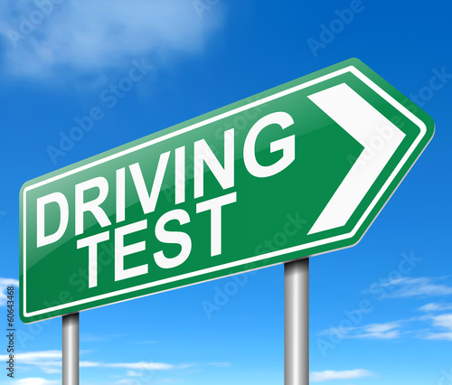 Illustration: Driving test concept. Driving test concept.