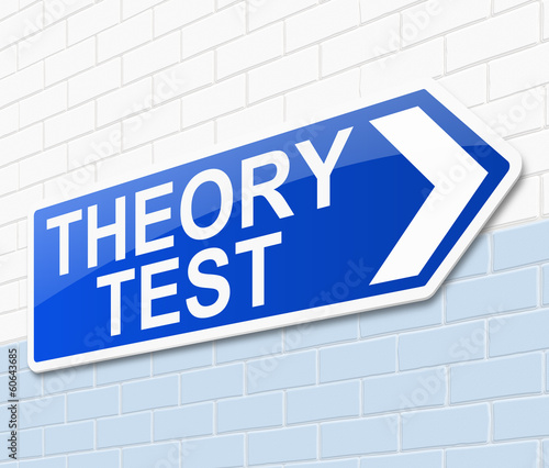 Illustration: Theory test concept. Theory test concept.