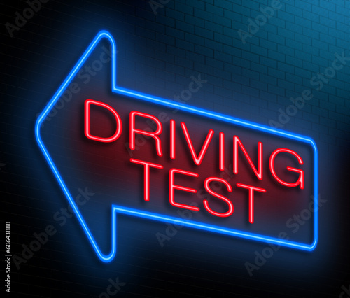Illustration: Driving test concept. Driving test concept.