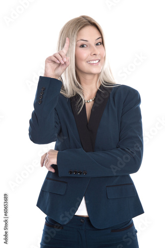 Photo: Clevere junge Geschäftsfrau lachend und isoliert im Portrait Clevere junge Geschäftsfrau lachend und isoliert im Portrait