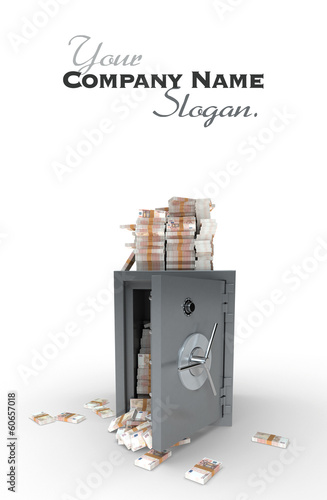 Illustration: Safe full of 50 Euro notes Safe full of 50 Euro notes