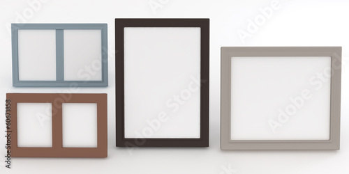 Illustration: empty frames of wenge wood in various standard empty frames of wenge wood in various standard