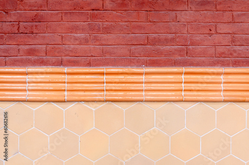 Photo: Wall detail at Hospital de Sant Pau in Barcelona Wall detail at Hospital de Sant Pau in Barcelona