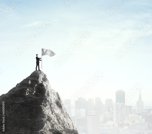 Photo: businessman standing with flag businessman standing with flag