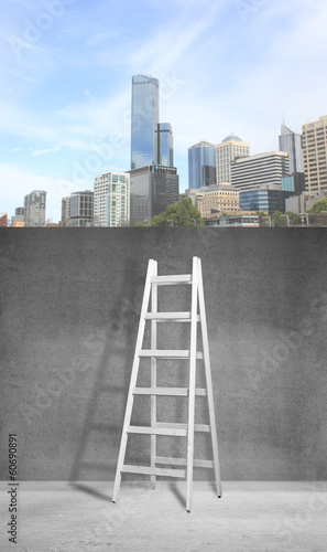 Photo: ladder and building ladder and building