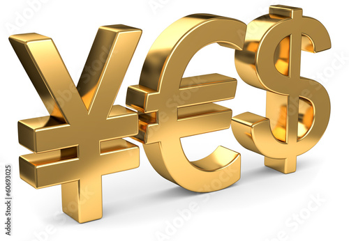 Illustration: Yen Euro Dolla gold Yen Euro Dolla gold