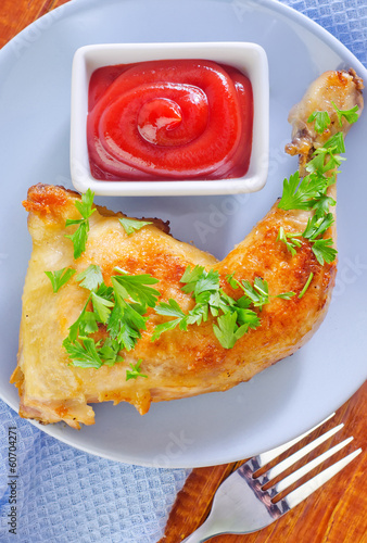 Photo: fried chicken leg fried chicken leg