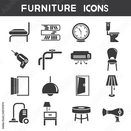 Vector: home furniture icons home furniture icons