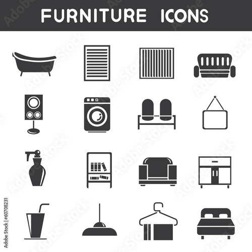 Vector: home furniture icons home furniture icons
