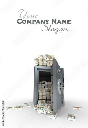 Illustration: Safe full of 100 dollar notes Safe full of 100 dollar notes