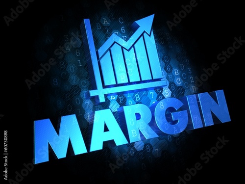 Illustration: Margin Concept on Dark Digital Background. Margin Concept on Dark Digital Background.