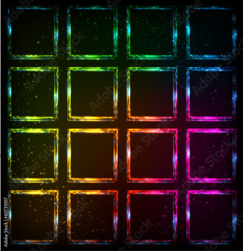 Vector: Rainbow neon squares abstract vector background Rainbow neon squares abstract vector background