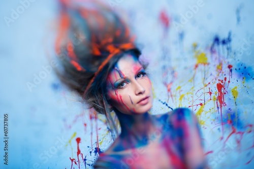 Photo: Woman muse with creative body art Woman muse with creative body art