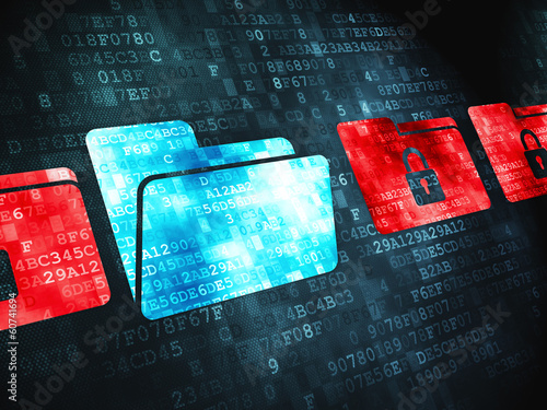 Illustration: Business concept: Folder With Padlock on digital background Business concept: Folder With Padlock on digital background
