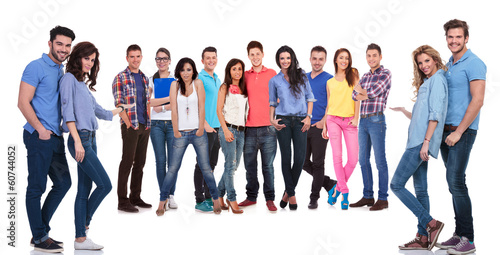 Photo: young casual people inviting you to join their team young casual people inviting you to join their team