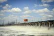 Reset of water at hydroelectric power station on the river Reset of water at hydroelectric power station on the river