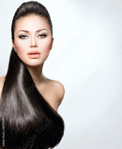 Photo: Fashion Model Girl with Long Healthy Straight Hair Fashion Model Girl with Long Healthy Straight Hair