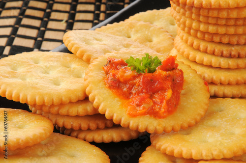 Photo: Crackers with bruschetta Crackers with bruschetta