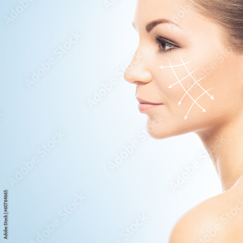 Photo: Portrait of a beautiful and healthy woman on a plastic surgery Portrait of a beautiful and healthy woman on a plastic surgery