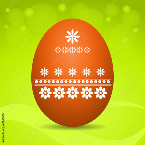 Vector: Easter egg on green background Easter egg on green background
