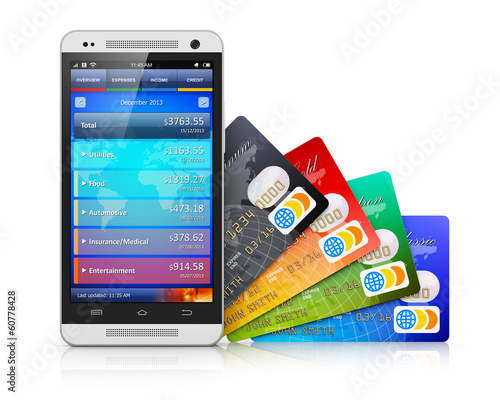 Illustration: Mobile banking and finance concept Mobile banking and finance concept