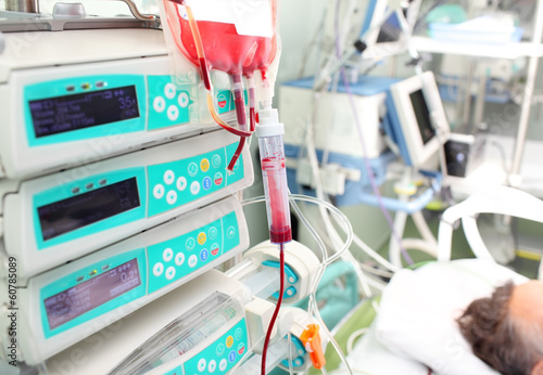 Photo: bag with blood in the ICU bag with blood in the ICU
