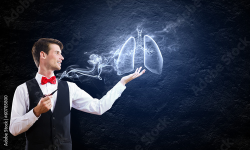 Photo: Man smoking pipe Man smoking pipe