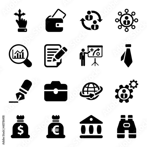 Vector: flat business iconset in black 2 flat business iconset in black 2