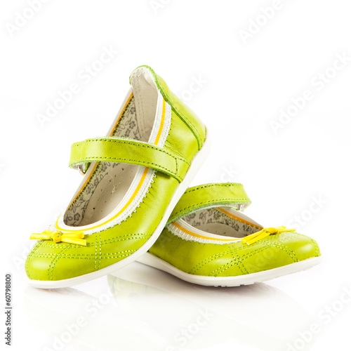 Photo: girl shoes isolated on white. girl shoes isolated on white.