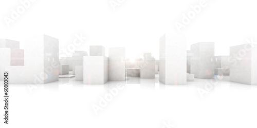 Illustration: abstract blocks city abstract blocks city