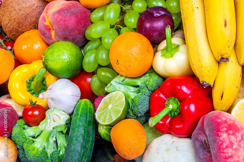 Photo: Group of fresh vegetables isolated on white Group of fresh vegetables isolated on white
