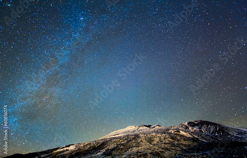 Photo: Milky Way above the volcano Etna. Sicily, Italy Milky Way above the volcano Etna. Sicily, Italy