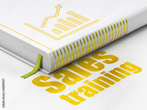 Illustration: Marketing concept: book Growth Graph, Sales Training on white Marketing concept: book Growth Graph, Sales Training on white