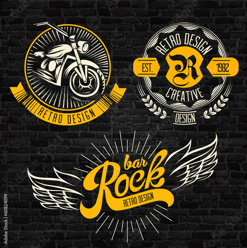 Rock themed badges. Vector