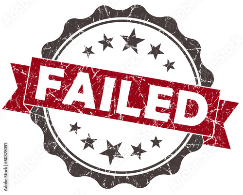 Illustration: Failed red grunge vintage seal isolated on white Failed red grunge vintage seal isolated on white