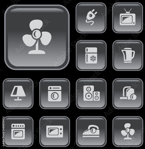 Vector: Home electronics button set Home electronics button set