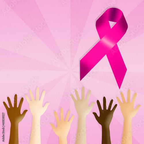 Illustration: breast Cancer ribbon breast Cancer ribbon
