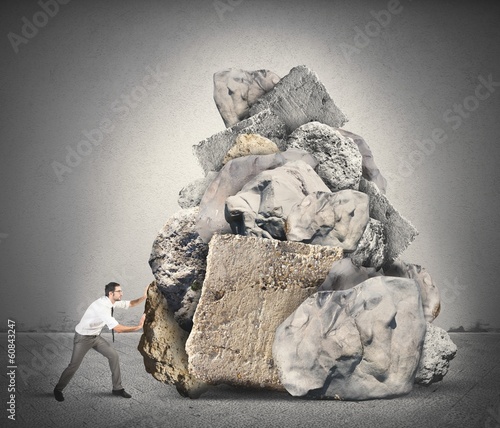 Photo: Businessman blocked by the crisis Businessman blocked by the crisis