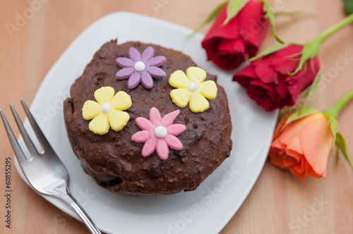 Photo: Schokoladentörtchen mit Rosen Schokoladentörtchen mit Rosen