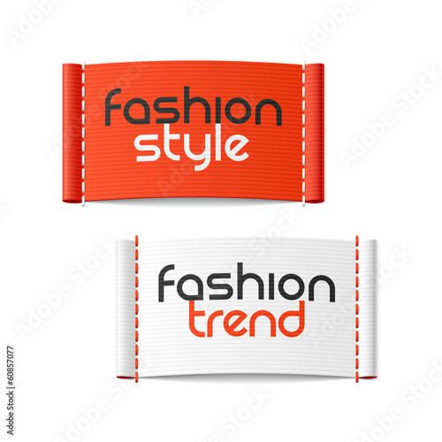 Vector: Fashion style and Fashion trend clothing labels Fashion style and Fashion trend clothing labels