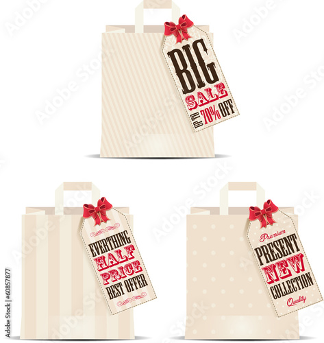 Vector: Vector vintage sale bags Vector vintage sale bags