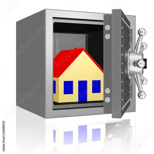 Illustration: sicheres Haus, Sicherheit bei Kreditvergabe sicheres Haus, Sicherheit bei Kreditvergabe