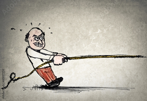 Illustration: pulling man pulling man