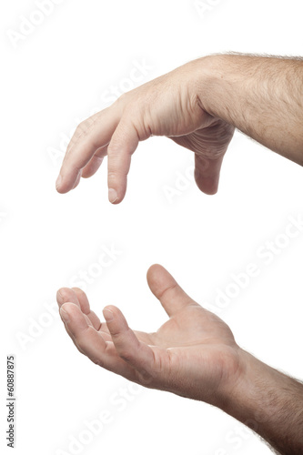 Photo: two male hands as holding something concept two male hands as holding something concept